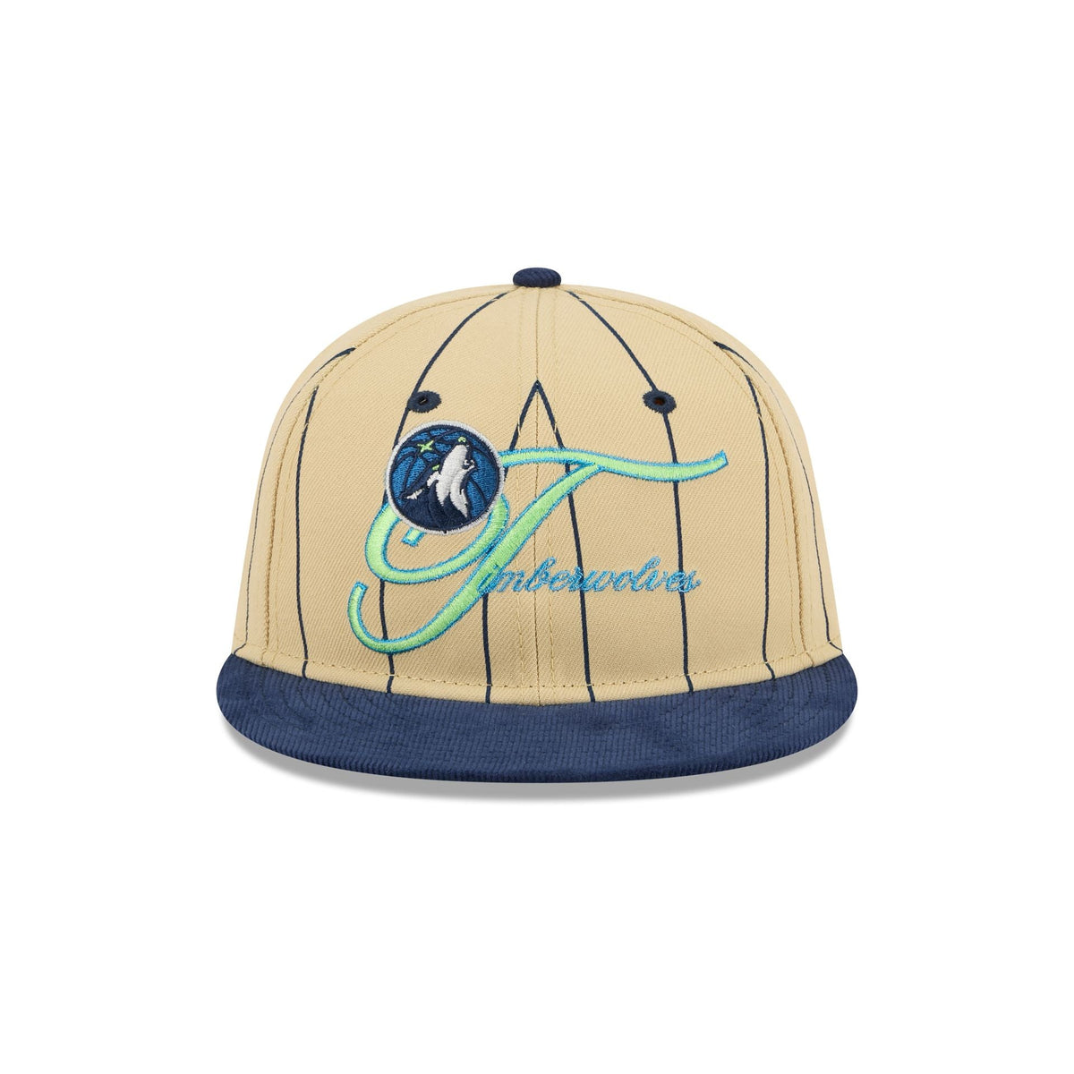 Minnesota Timberwolves Pinstripe Script Retro Crown 9FIFTY Adjustable Hat
