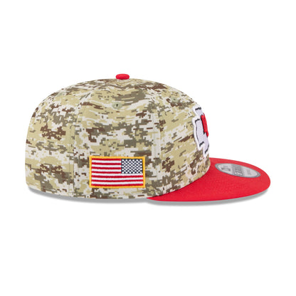 Kansas City Chiefs 2025 Salute to Service Fan Gear 9FIFTY Snapback Hat
