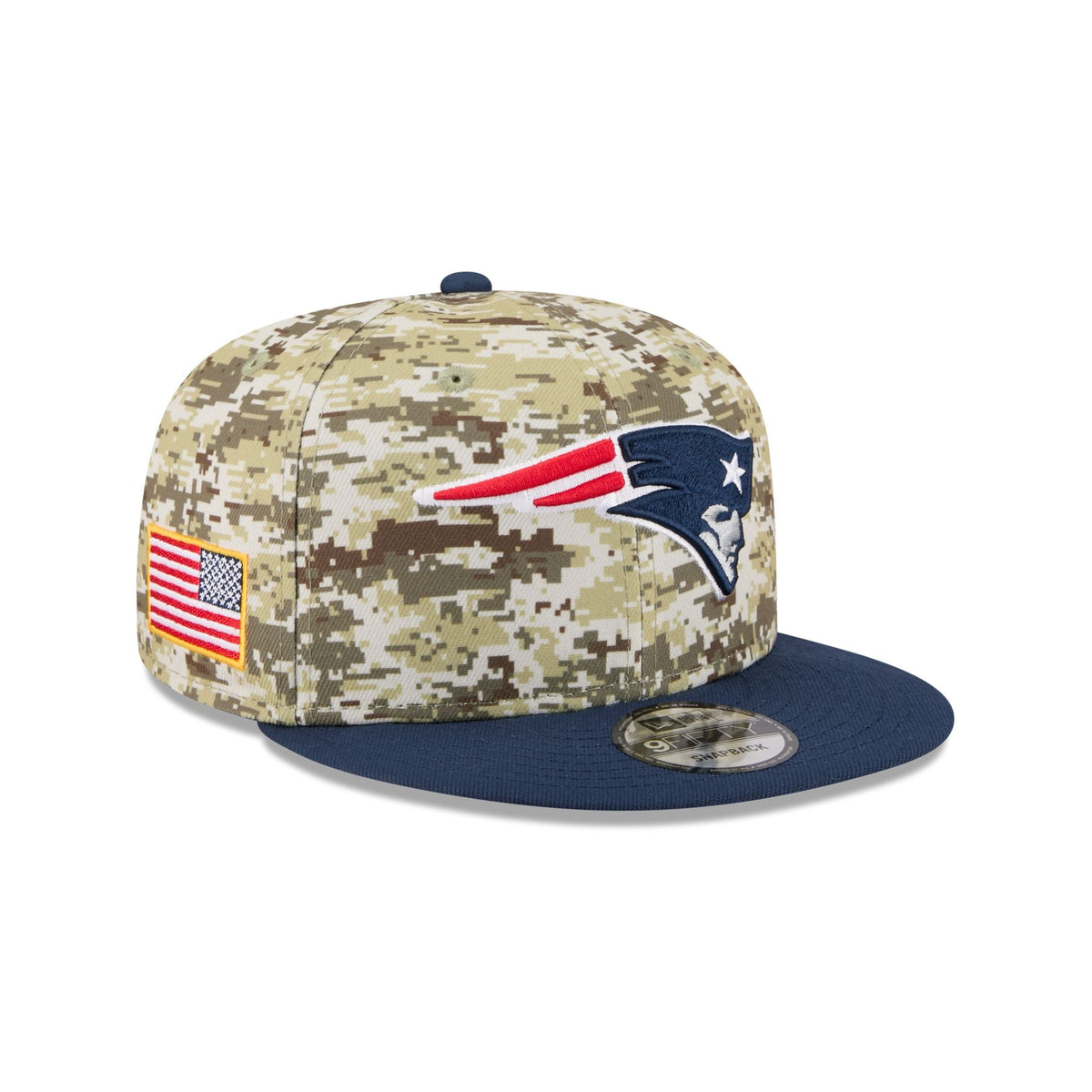 New England Patriots 2025 Salute to Service Fan Gear 9FIFTY Snapback Hat