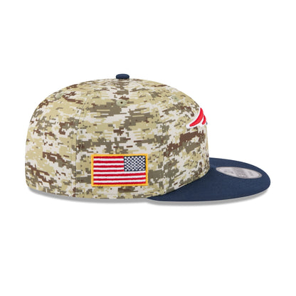 New England Patriots 2025 Salute to Service Fan Gear 9FIFTY Snapback Hat