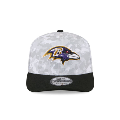 Baltimore Ravens 2025 Salute to Service Fan Gear 9SEVENTY Stretch-Snap Hat