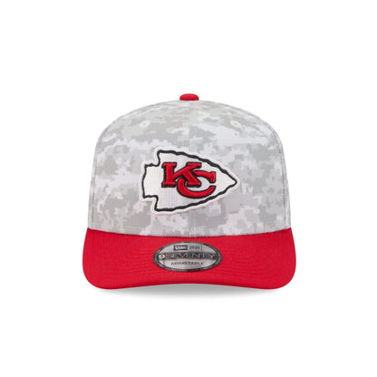 Kansas City Chiefs 2025 Salute to Service Fan Gear 9SEVENTY Stretch-Snap Hat
