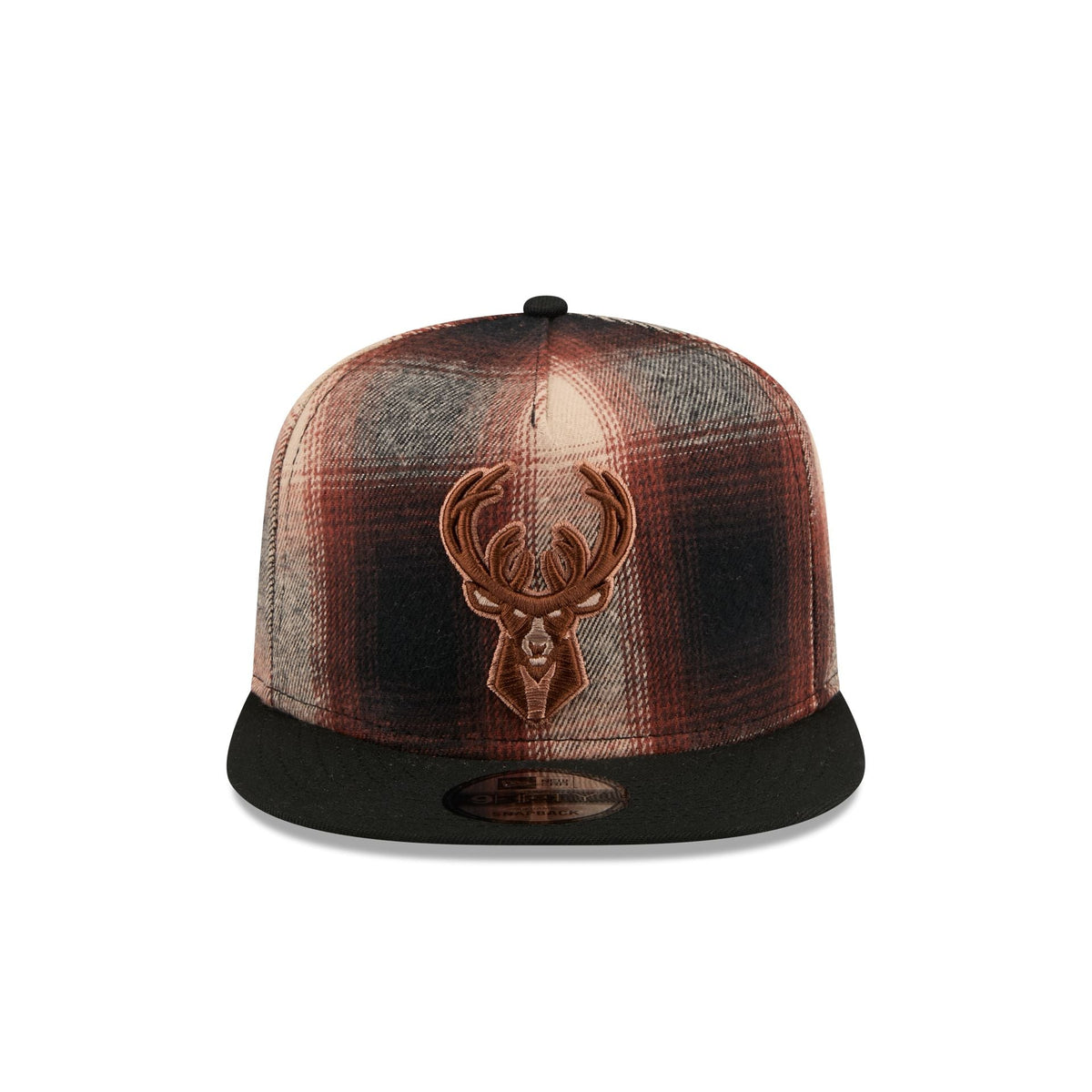 Milwaukee Bucks Grunge Plaid 9FIFTY A-Frame Adjustable Hat