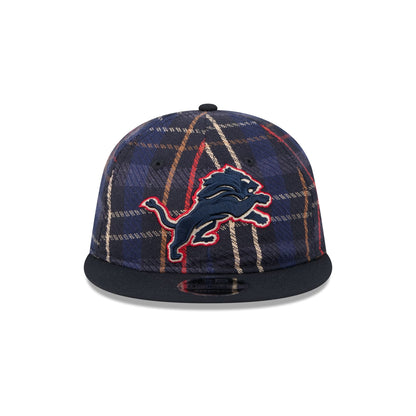 Detroit Lions Grunge Plaid Retro Crown 9FIFTY Adjustable Hat