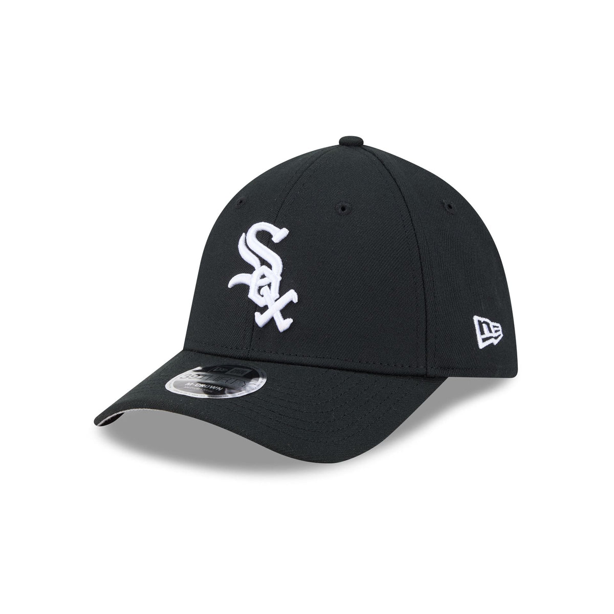 Chicago White Sox Black and White 39THIRTY M-Crown Stretch Fit Hat