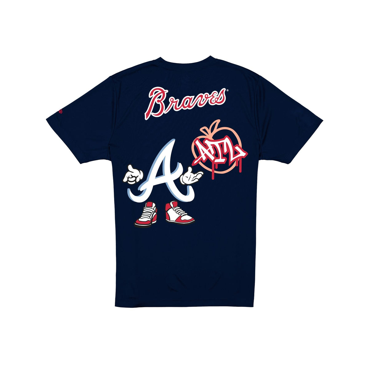 Atlanta Braves Cartoon Navy T-Shirt