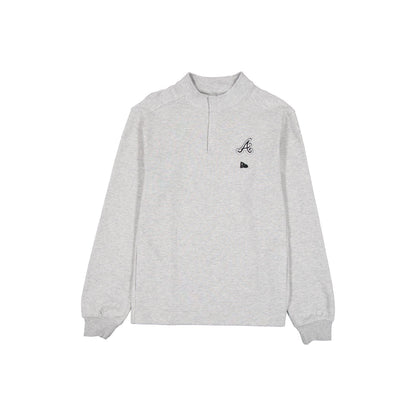 Atlanta Braves Logo Essentials Heather Gray Quarter Zip