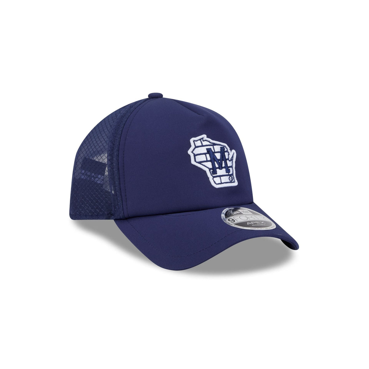 Milwaukee Brewers 2026 Batting Practice Alt M 9FORTY APEX Trucker Hat