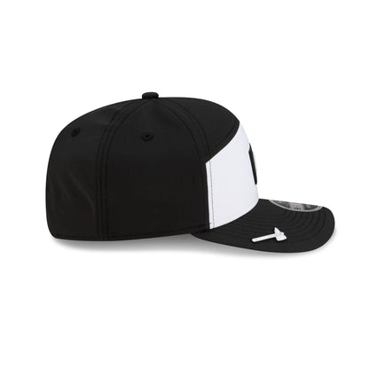 Atlanta Braves 2026 Clubhouse Black & White Split Panel 9SEVENTY Stretch-Snap Hat