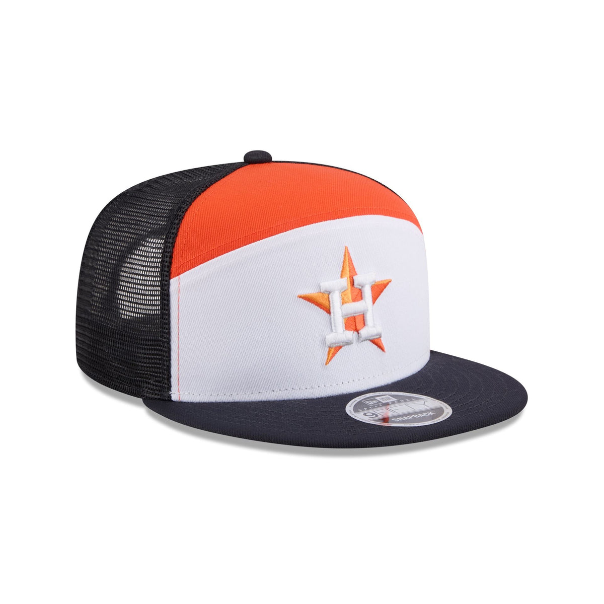 Houston Astros Block Split Panel 9FIFTY Trucker Hat
