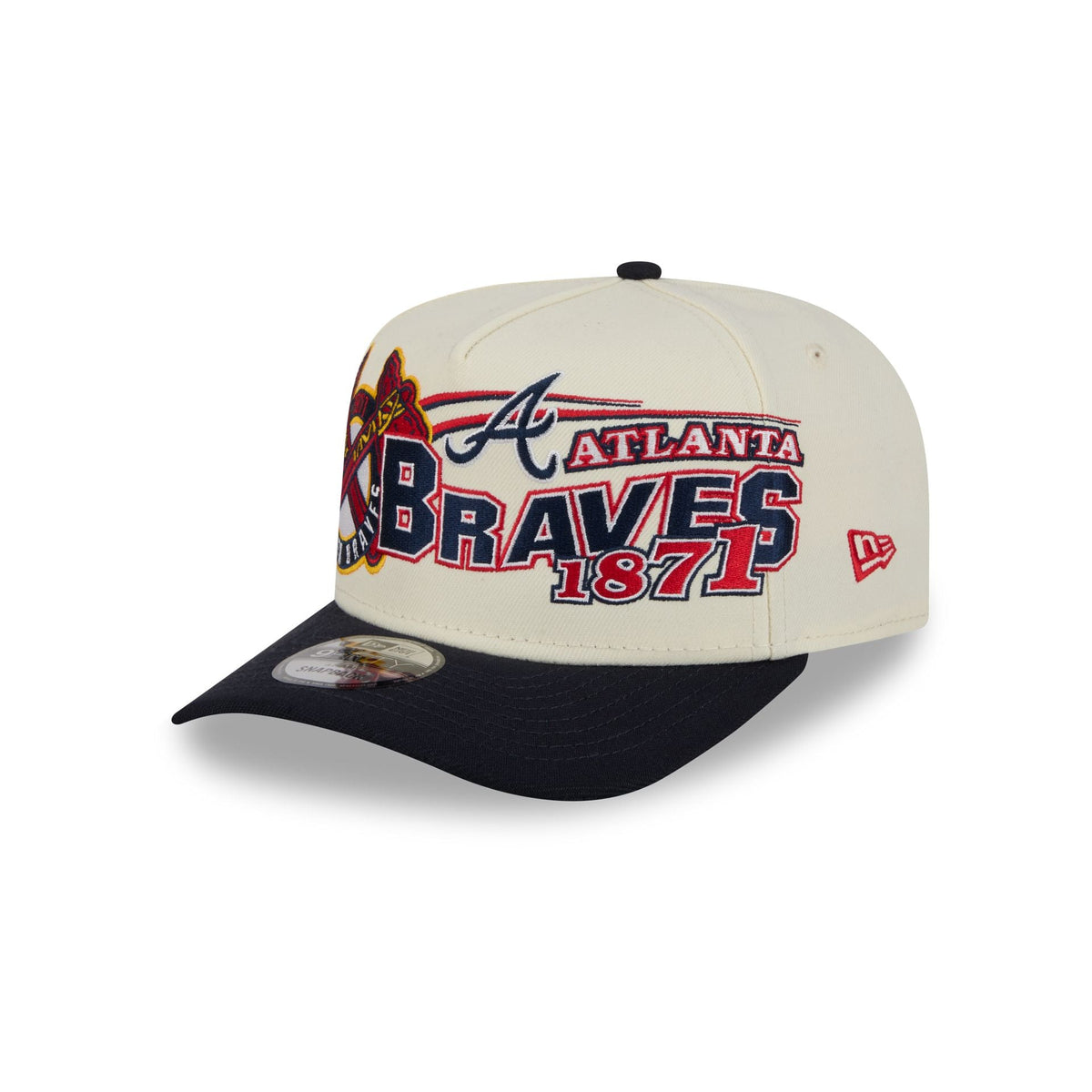Atlanta Braves Chrome White Classic 9FIFTY A-Frame Snapback Hat