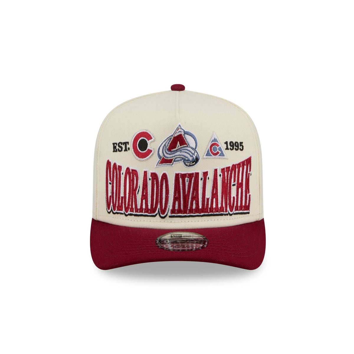 Colorado Avalanche Three Hit Chrome White 9FIFTY A-Frame Snapback Hat