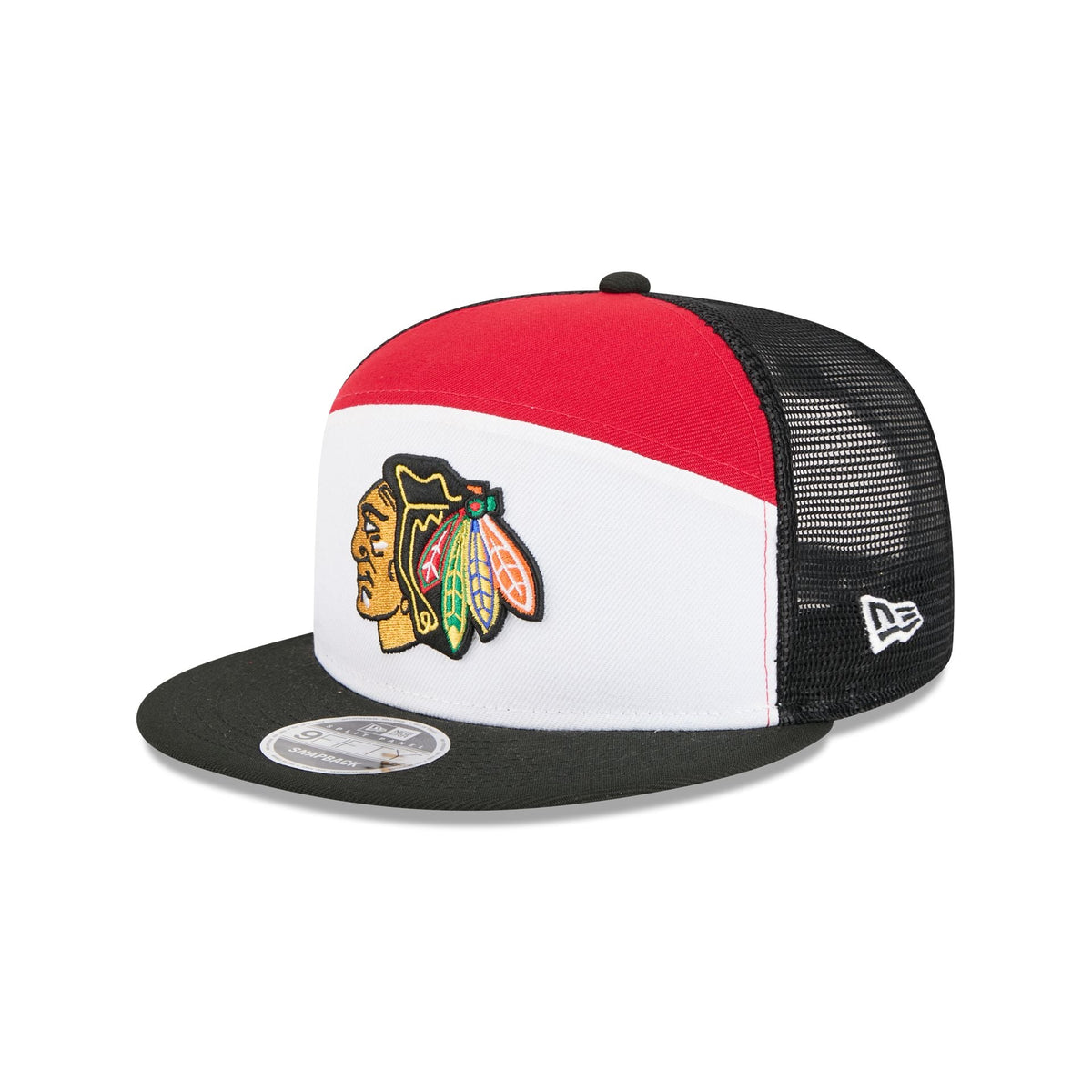 Chicago Blackhawks Block Split Panel 9FIFTY Trucker Hat