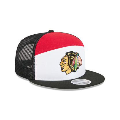 Chicago Blackhawks Block Split Panel 9FIFTY Trucker Hat