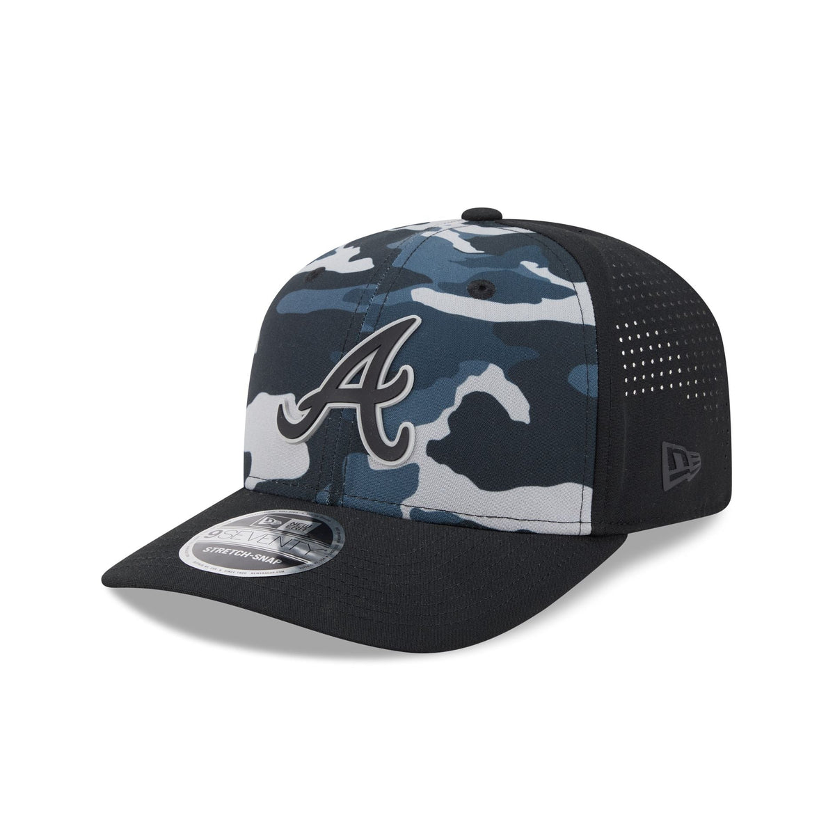 Atlanta Braves Black Camo Performance 9SEVENTY Stretch-Snap Hat