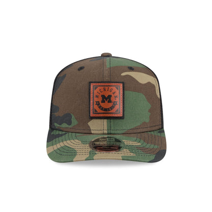 Michigan Wolverines Camo Canvas 9SEVENTY Trucker Hat