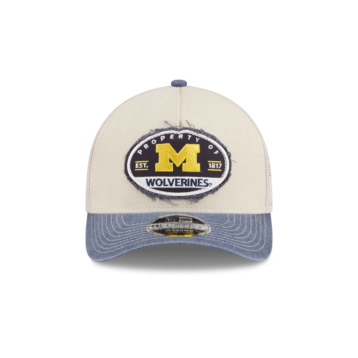 Michigan Wolverines Frayed 9FORTY M-Crown A-Frame Trucker Hat