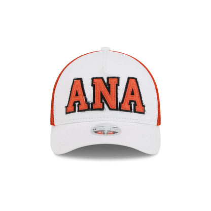 Anaheim Ducks Optic White Felt Logo Women's 9FORTY M-Crown A-Frame Trucker Hat