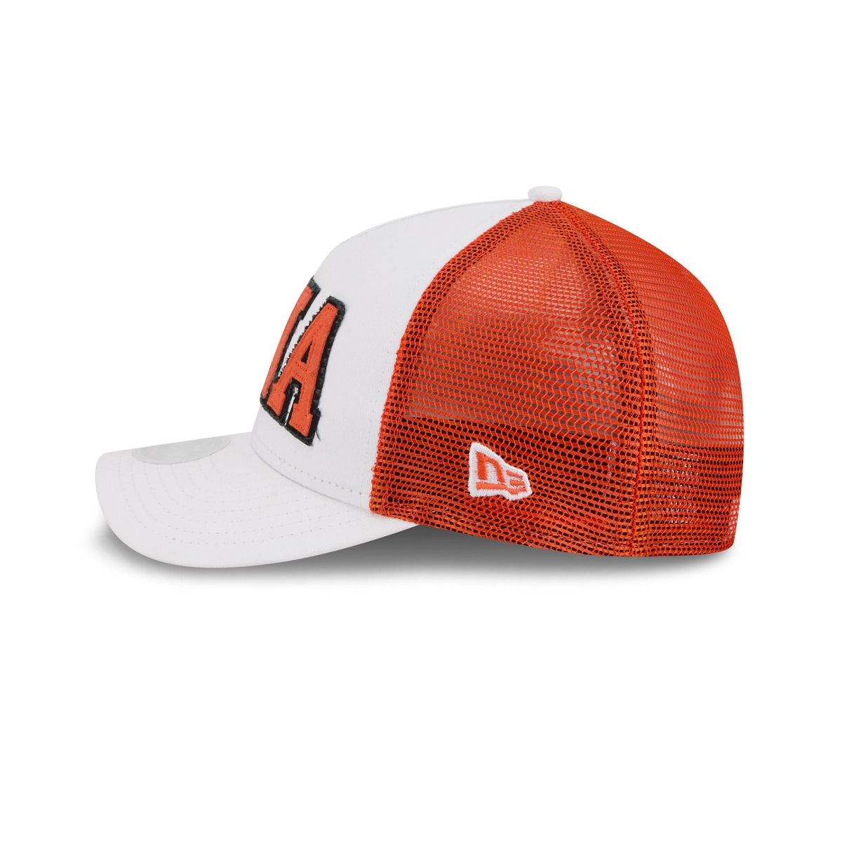 Anaheim Ducks Optic White Felt Logo Women's 9FORTY M-Crown A-Frame Trucker Hat