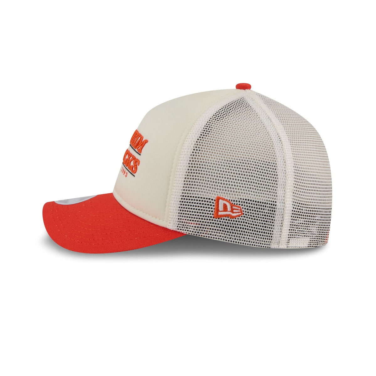 Anaheim Ducks Retro Chrome Women's White 9FORTY M-Crown A-Frame Trucker Hat