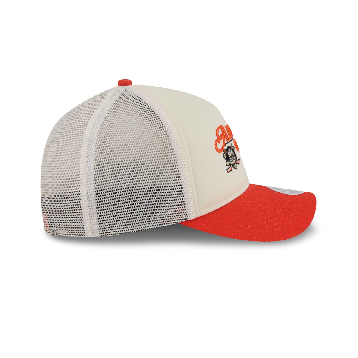 Anaheim Ducks Retro Chrome Women's White 9FORTY M-Crown A-Frame Trucker Hat