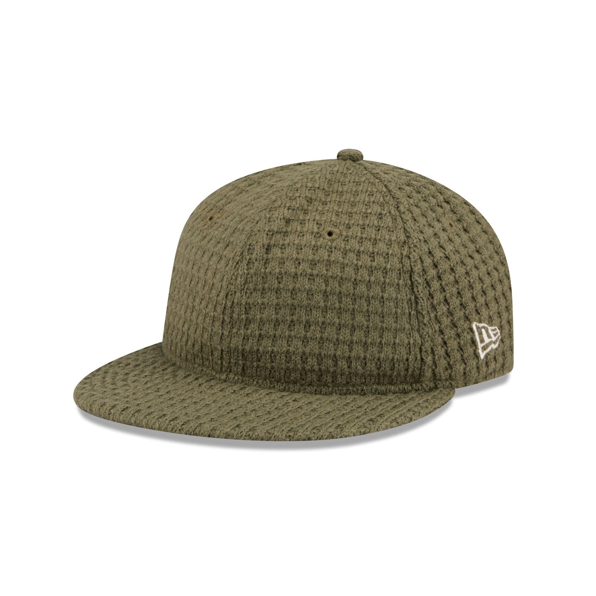 New Era Cap Waffle Knit Olive Retro Crown 9FIFTY Strapback Hat