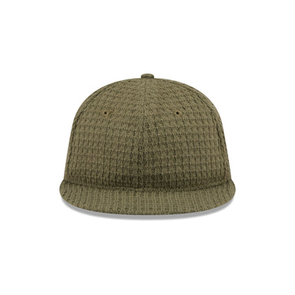 New Era Cap Waffle Knit Olive Retro Crown 9FIFTY Strapback Hat