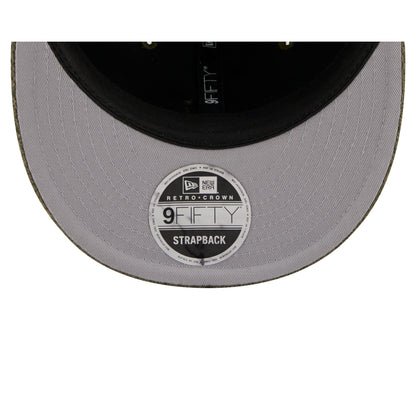 New Era Cap Waffle Knit Olive Retro Crown 9FIFTY Strapback Hat