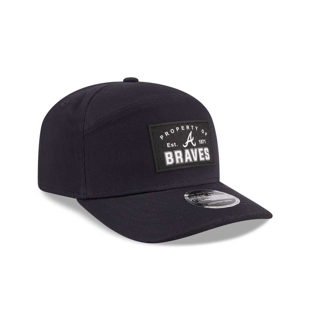 Atlanta Braves Property of Patch Split Panel 9SEVENTY Stretch-Snap Hat