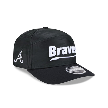 Atlanta Braves Black Camo Split Panel 9SEVENTY Stretch-Snap Hat