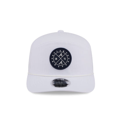 Atlanta Braves Circle Logo White Split Panel 9SEVENTY Stretch-Snap Hat