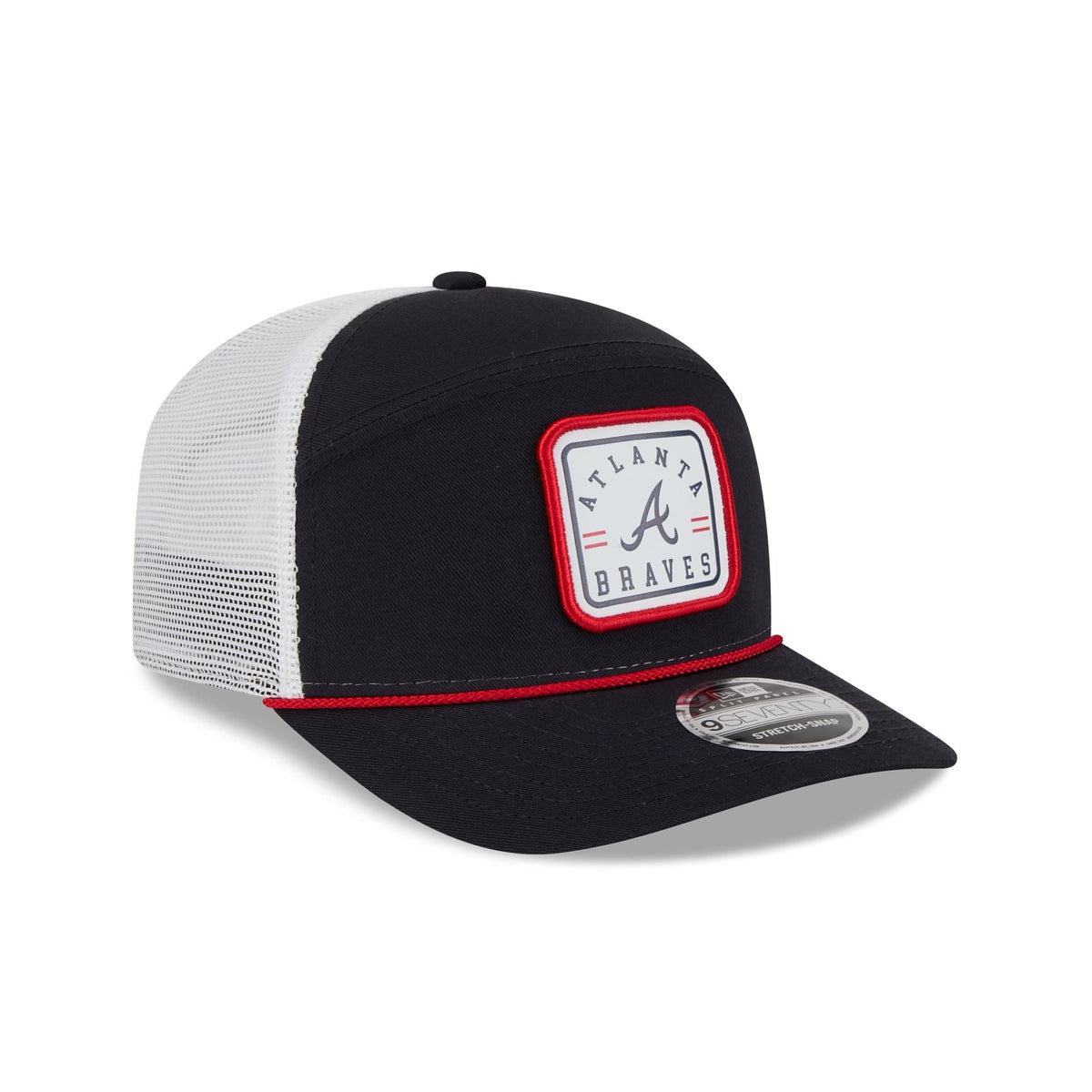Atlanta Braves Square Patch Split Panel 9SEVENTY Trucker Hat