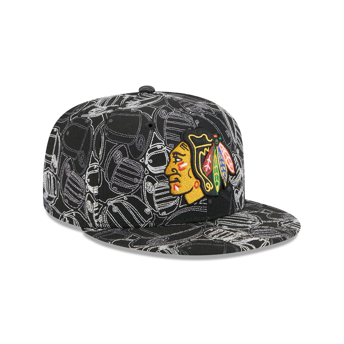 Chicago Blackhawks Cap Scramble 59FIFTY Fitted Hat