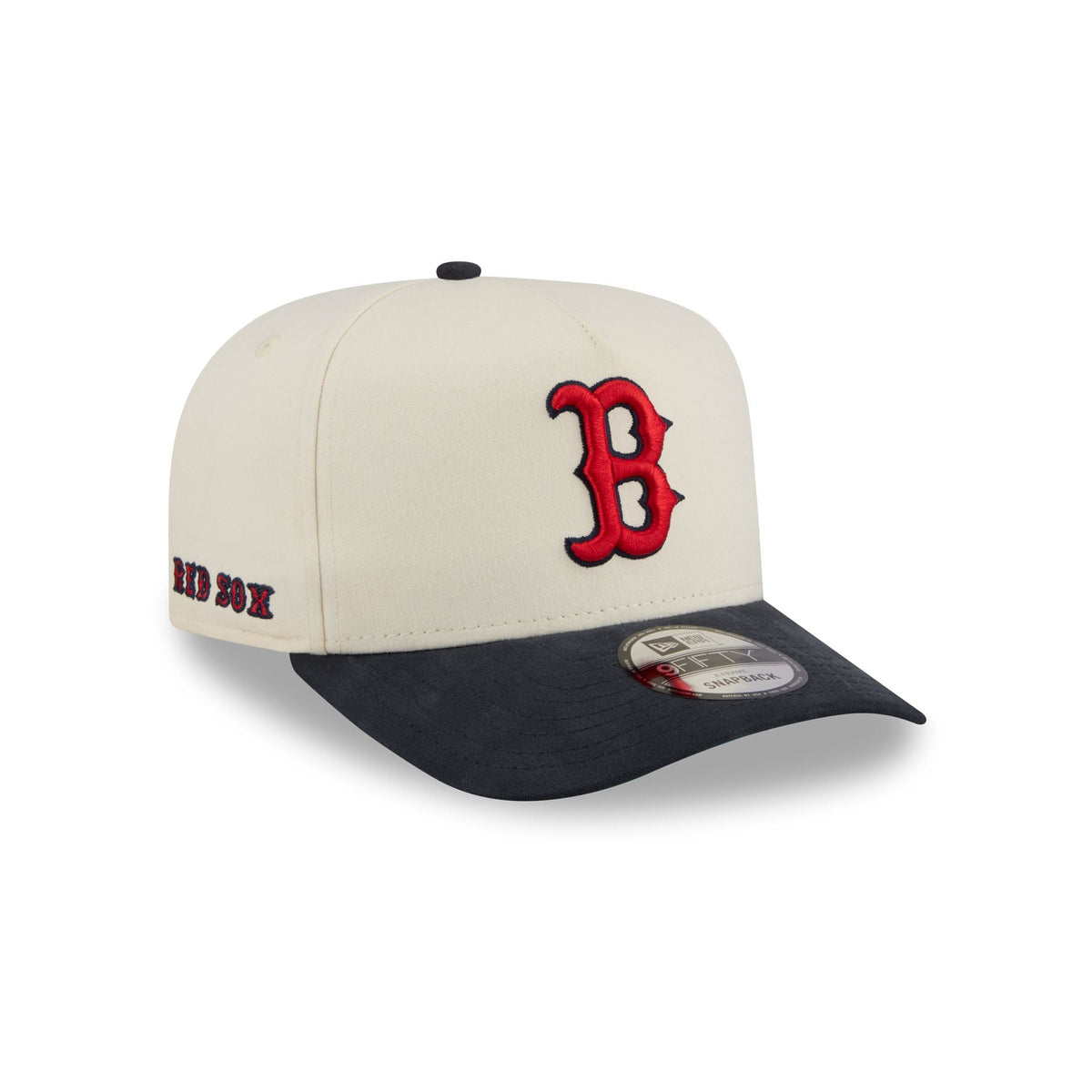 Boston Red Sox Cotton Brush Chrome Pre-Curve 9FIFTY A-Frame Snapback Hat