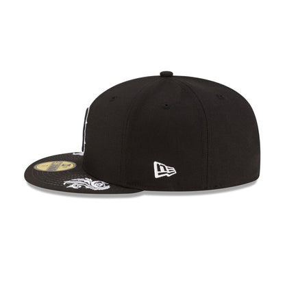 Boston Red Sox Script Black and White 59FIFTY Fitted Hat