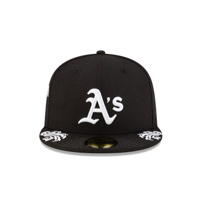 Athletics Script Black and White 59FIFTY Fitted Hat