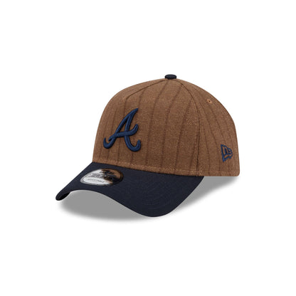 Atlanta Braves Three Looms Wool Pinstripe 9FORTY A-Frame Snapback Hat