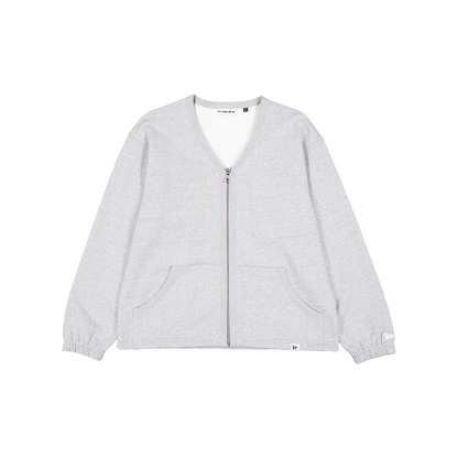New Era Branded Heather Gray Full-Zip Cardigan