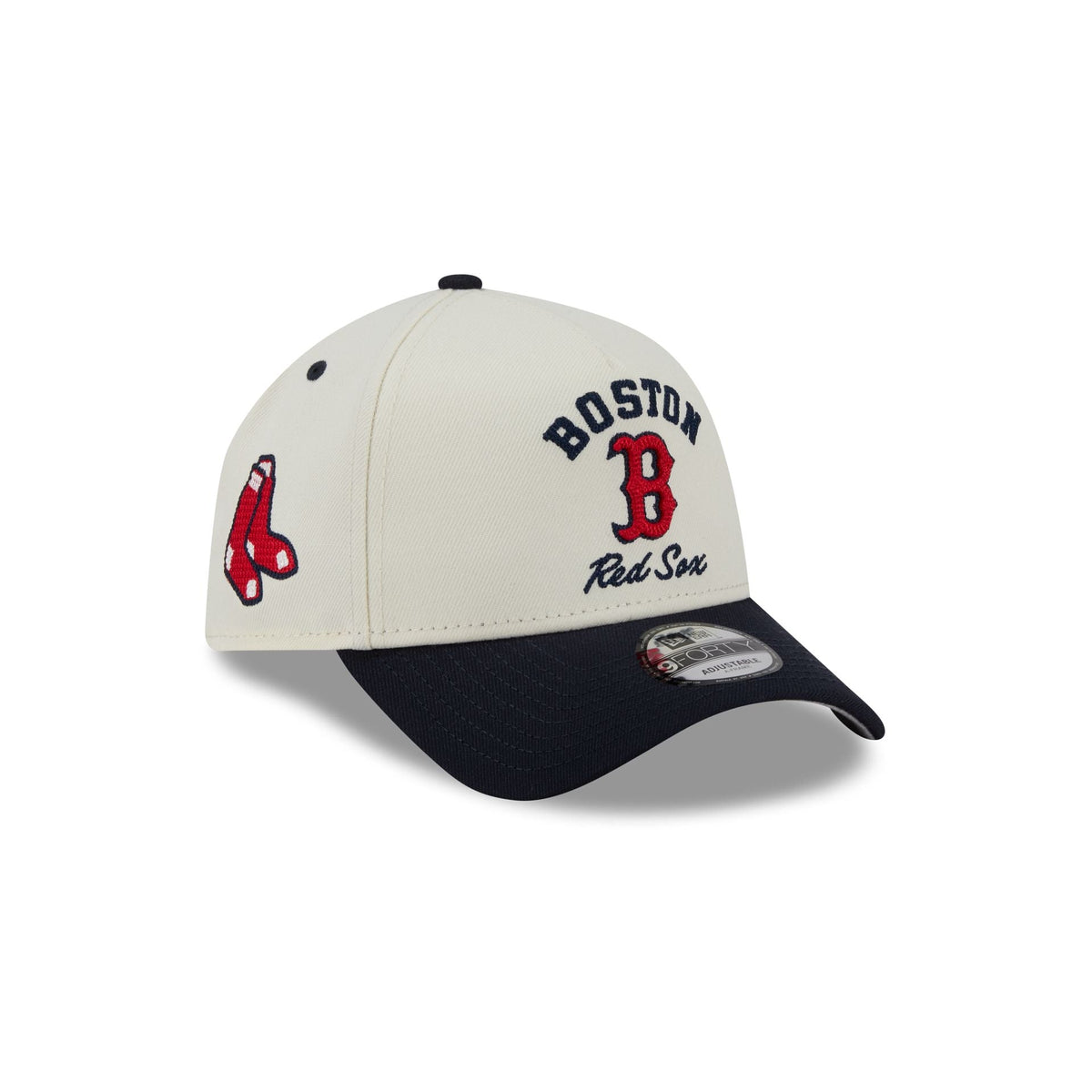 Boston Red Sox Chrome White Arched 9FORTY A-Frame Snapback Hat