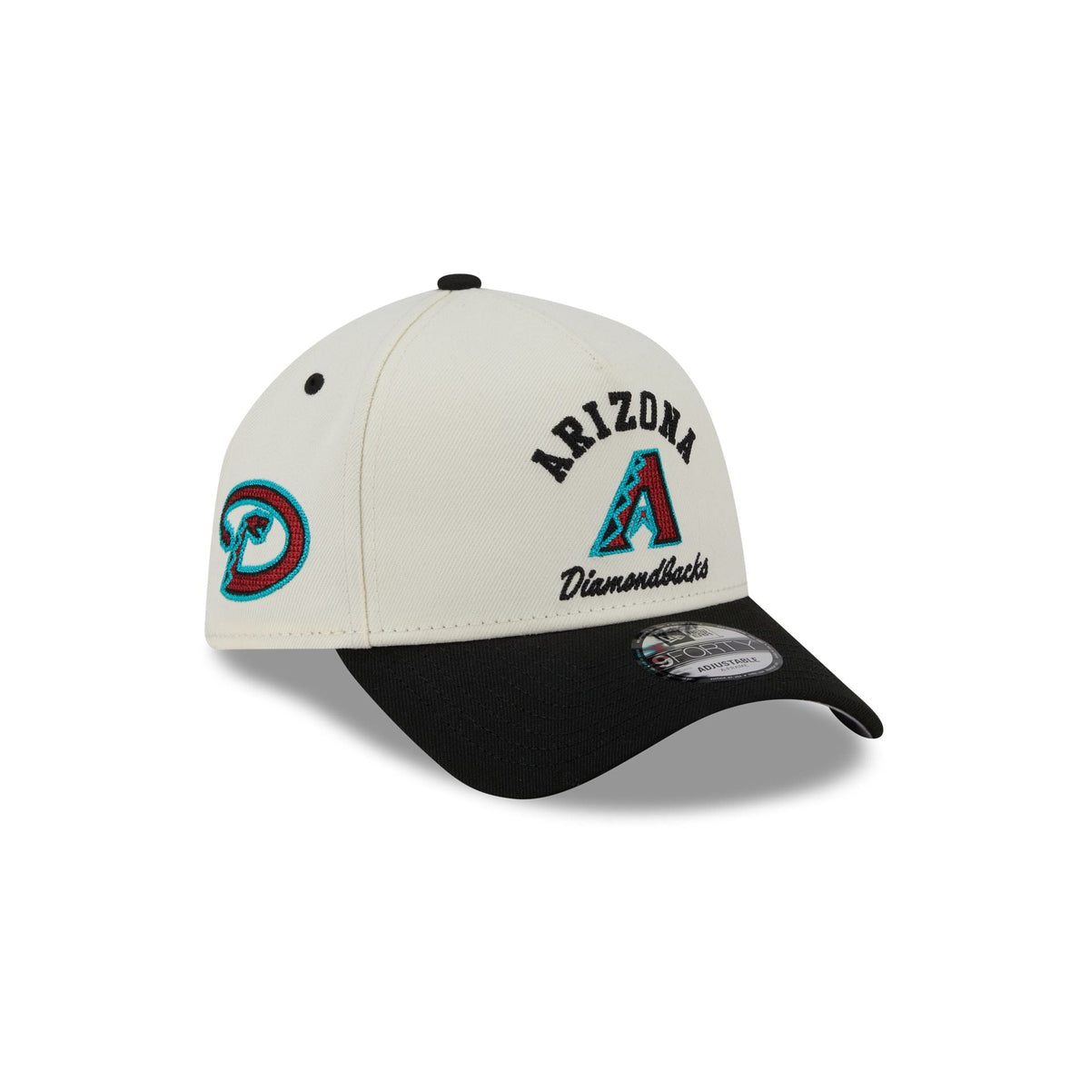 Arizona Diamondbacks Chrome White Arched 9FORTY A-Frame Snapback Hat