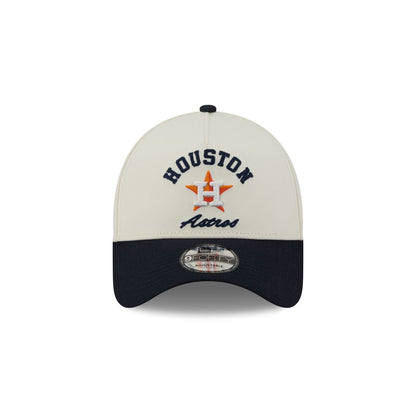 Houston Astros Chrome White Arched 9FORTY A-Frame Snapback Hat