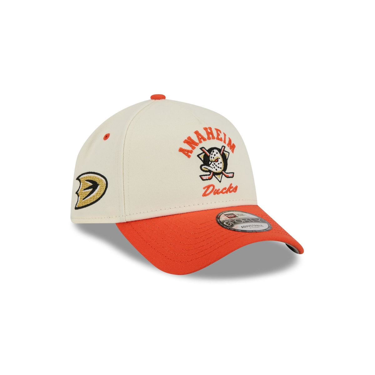 Anaheim Ducks Chrome White Arched 9FORTY A-Frame Snapback Hat