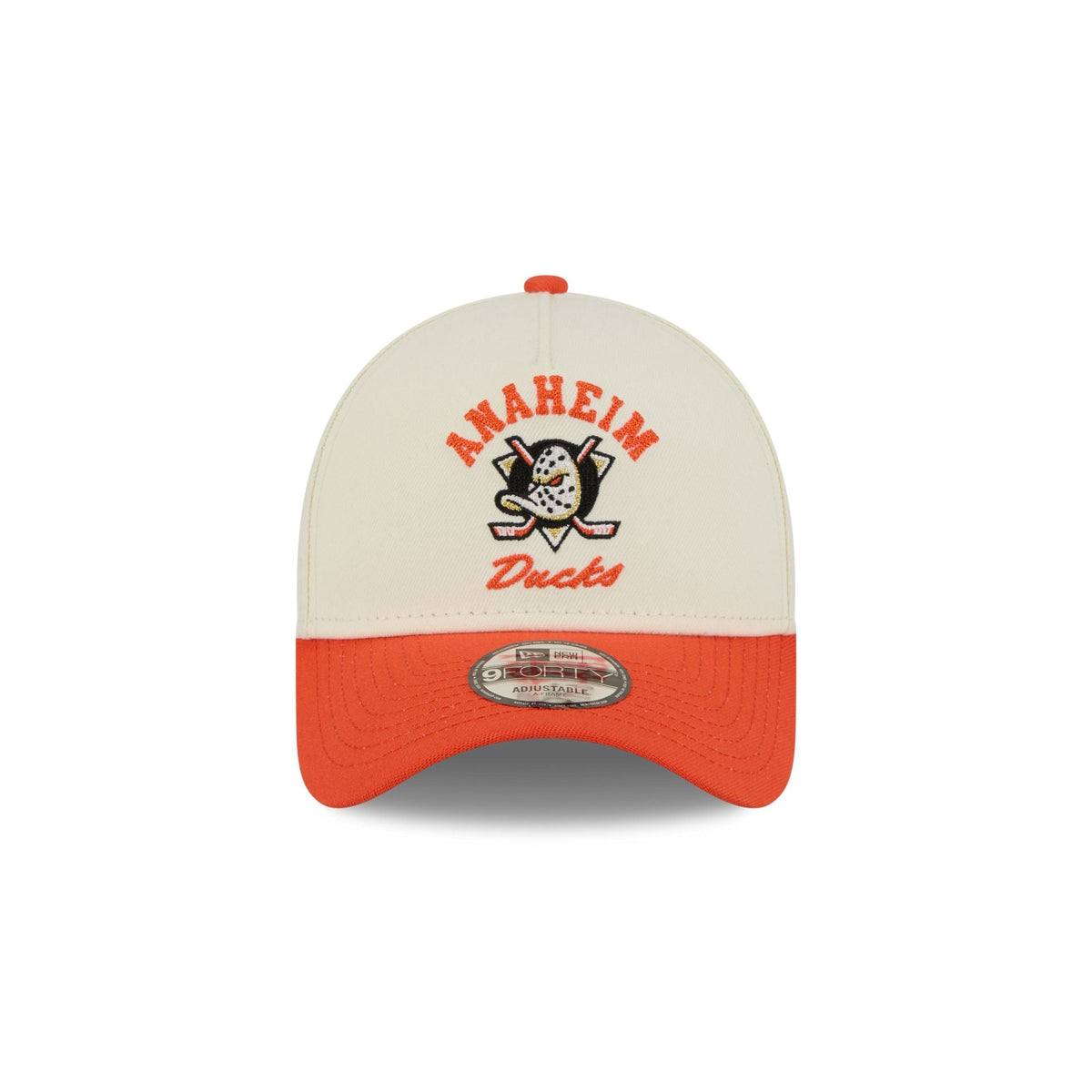 Anaheim Ducks Chrome White Arched 9FORTY A-Frame Snapback Hat