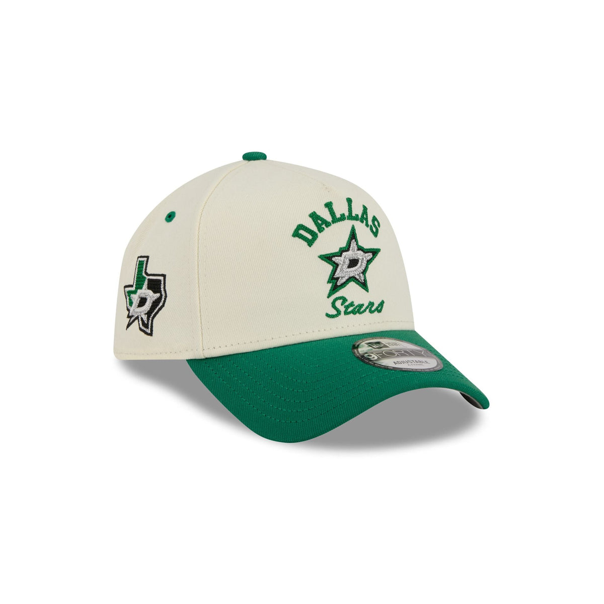 Dallas Stars Chrome White Arched 9FORTY A-Frame Snapback Hat