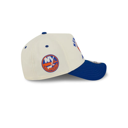 New York Islanders Chrome White Arched 9FORTY A-Frame Snapback Hat