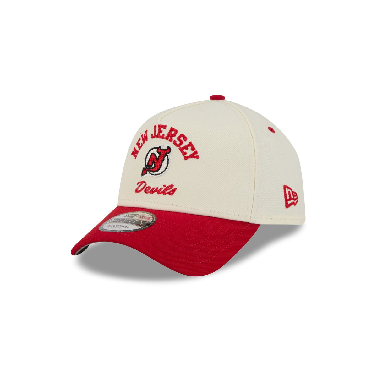 New Jersey Devils Chrome White Arched 9FORTY A-Frame Snapback Hat