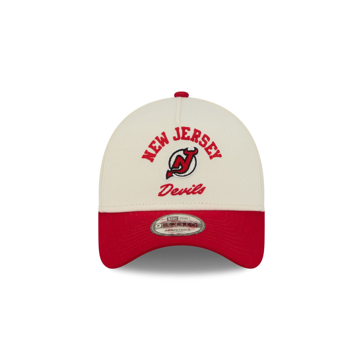 New Jersey Devils Chrome White Arched 9FORTY A-Frame Snapback Hat