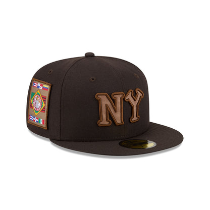 New York Black Yankees Brown Suede 59FIFTY Fitted Hat
