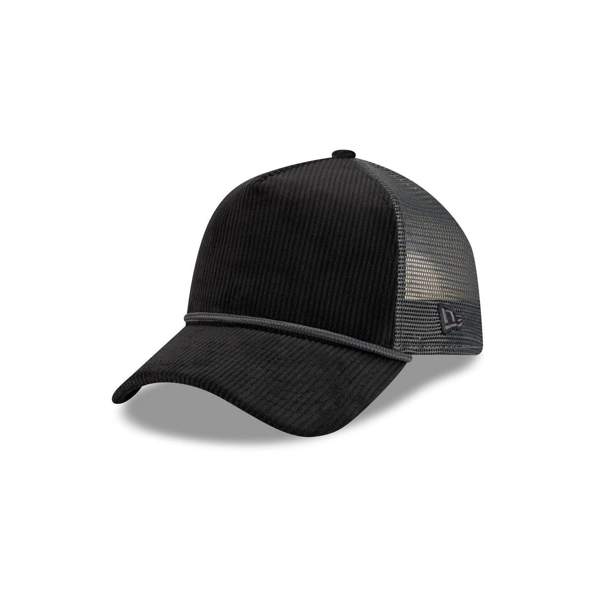 New Era Cap Corduroy Black 9FORTY A-Frame Trucker Hat