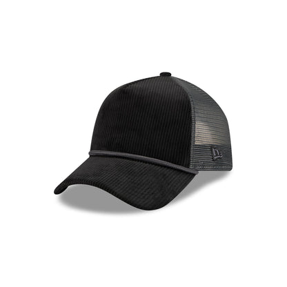 New Era Cap Corduroy Black 9FORTY A-Frame Trucker Hat